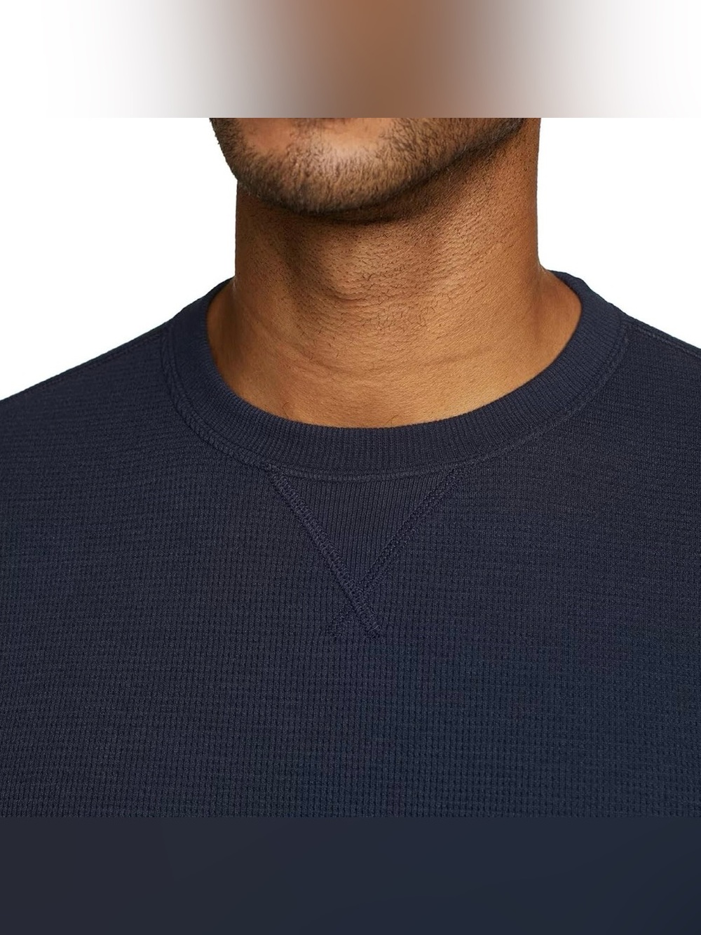 Eddie Bauer Men's Waffle Knit Crew Neck Pullover Sweatshirt Blue XL - Picture 11 of 12